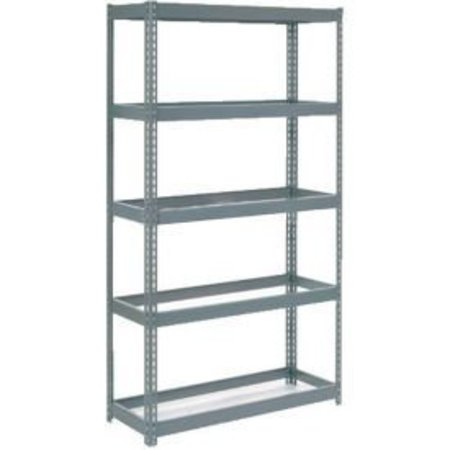 GLOBAL EQUIPMENT Extra Heavy Duty Shelving 48"W x 18"D x 72"H With 5 Shelves, No Deck, Gray 255648
